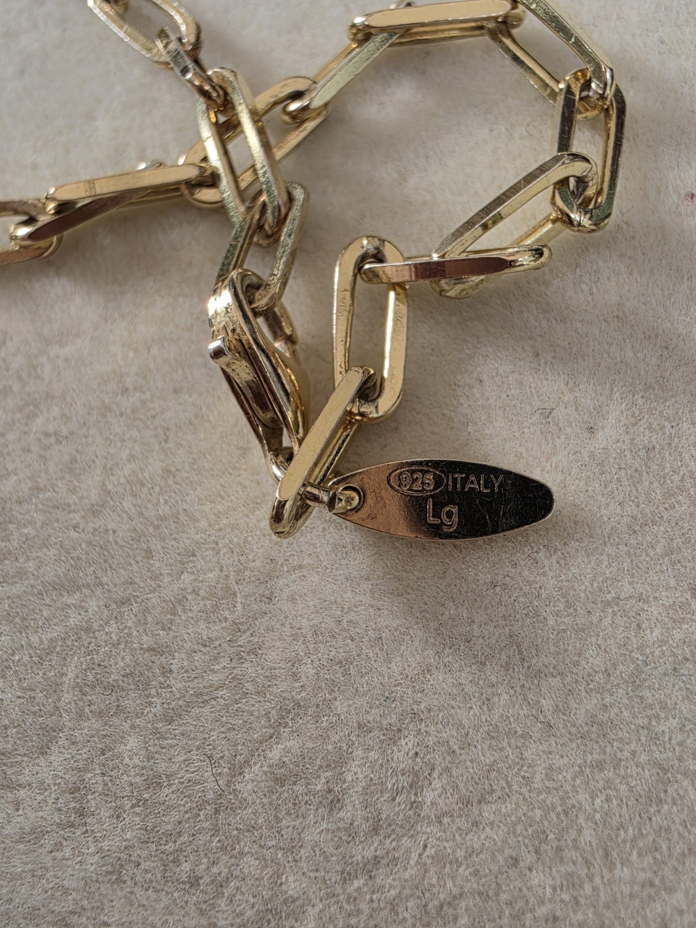 Lisa Gozlan Gold on Sterling Silver Paperclip Bracelet • 8" • 5.85g - Picture 4 of 6
